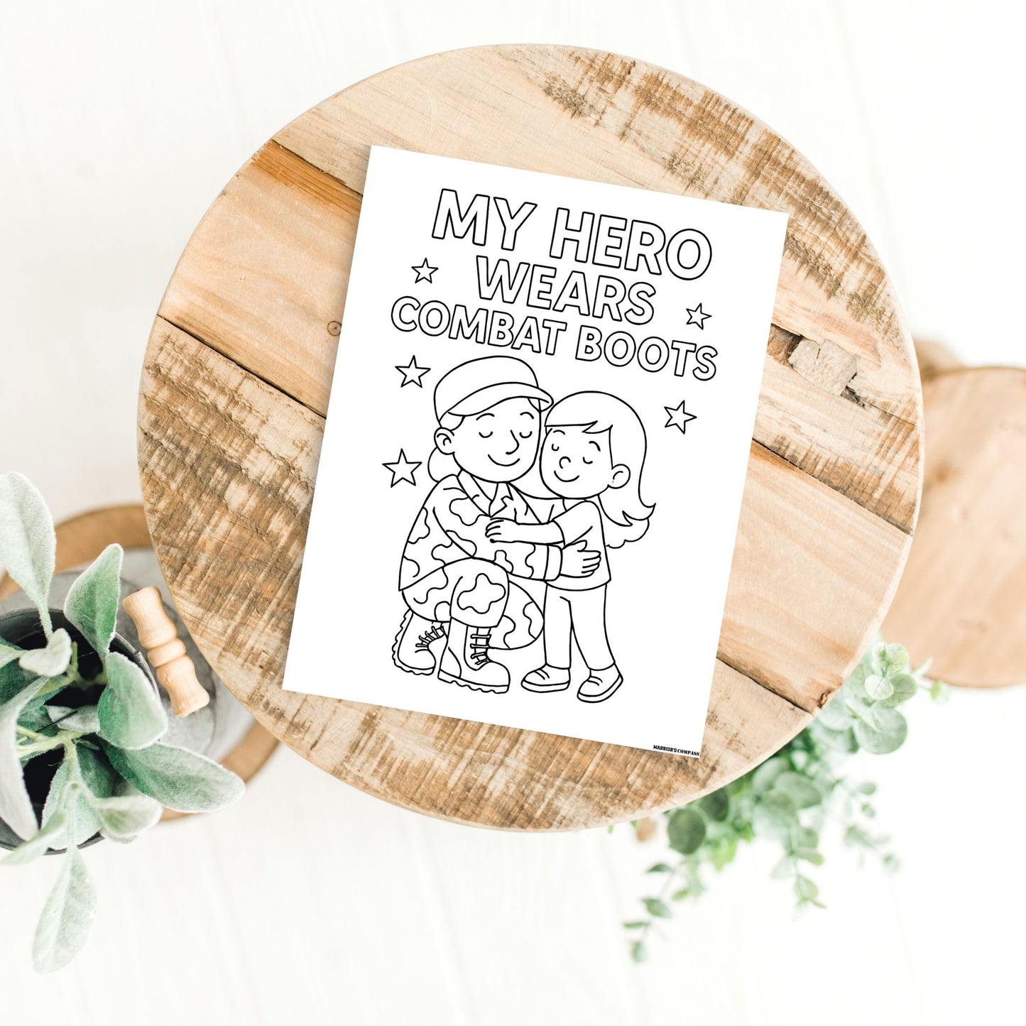 My Hero Wears Combat Boots Coloring Page
