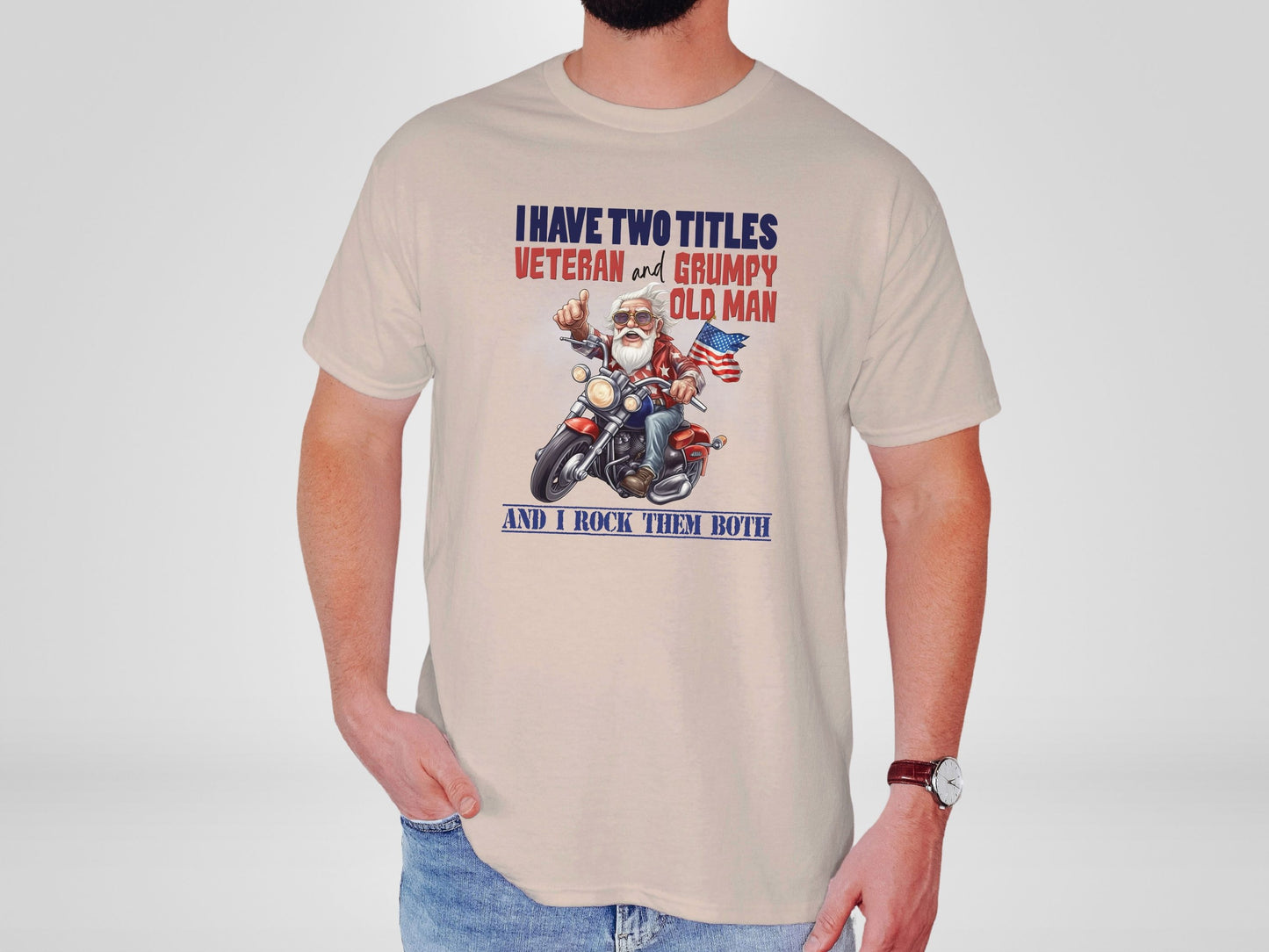 Veteran & Grumpy Old Man T-Shirt – Rocking Both Titles