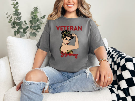 Veteran Strong – Classic Military Woman Tee