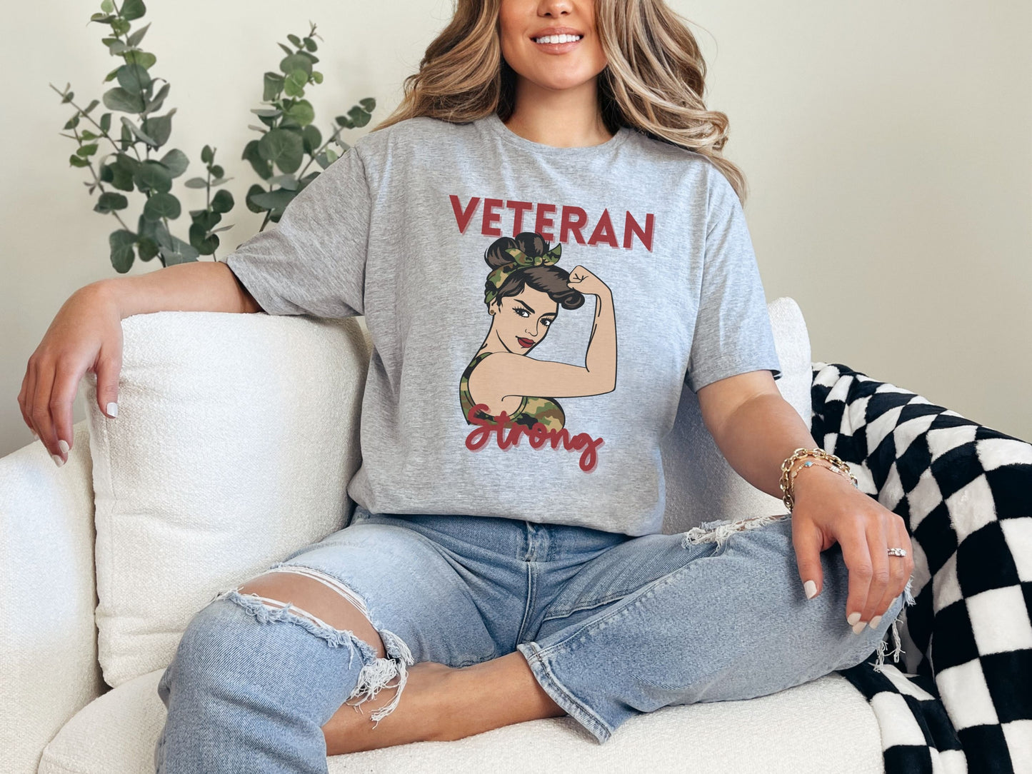 Veteran Strong – Classic Military Woman Tee