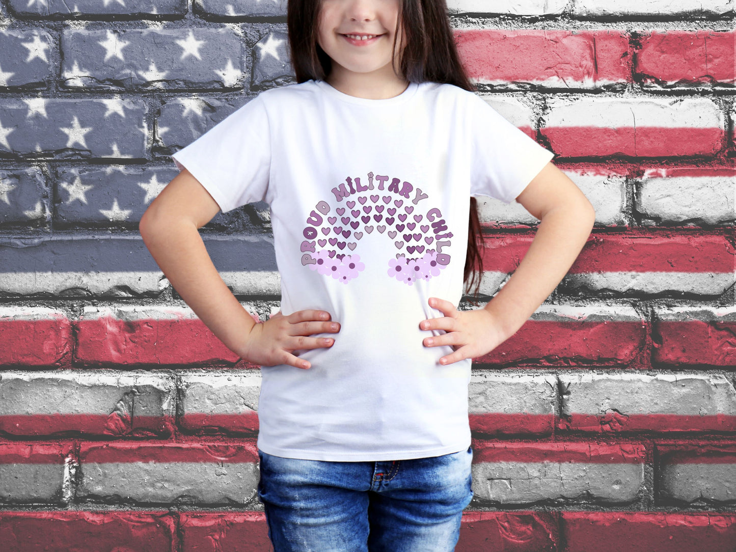 Rainbow Proud Military Child Shirt