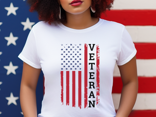 Distressed Veteran Flag Shirt