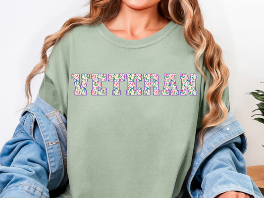 Floral University Veteran Tee