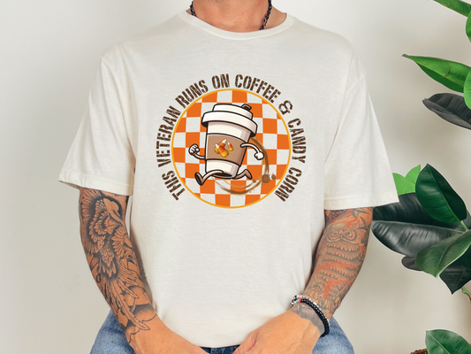 This Veteran Runs on Coffee & Candy Corn Shirt