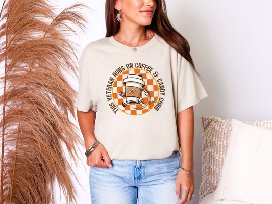 This Veteran Runs on Coffee & Candy Corn Shirt
