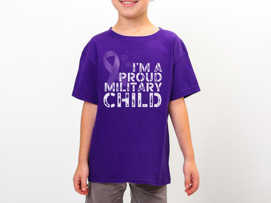 Proud Military Child – Purple Up! Month of the Military Child Tee