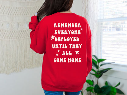 Retro Red Friday Sweatshirt – Remember Everyone Deployed