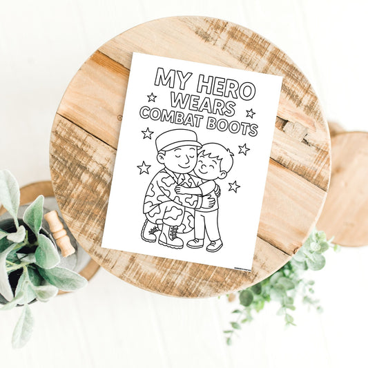 My Hero Wears Combat Boots Coloring Page