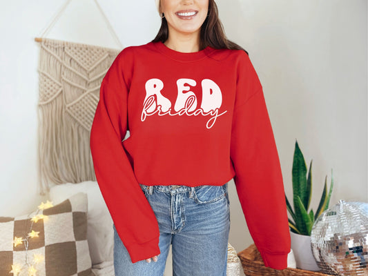 Retro Red Friday Sweatshirt – Remember Everyone Deployed