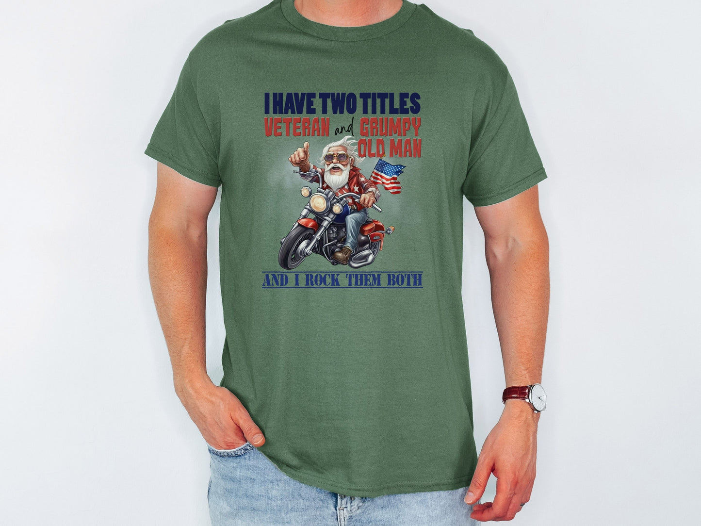 Veteran & Grumpy Old Man T-Shirt – Rocking Both Titles